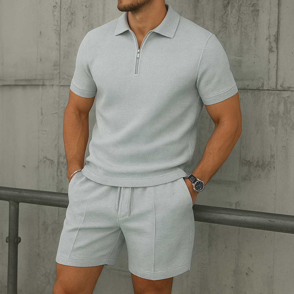 Męska - Zestaw polo - Miękki, oddychający poliester - Klasyczny fason - Wygodne i eleganckie