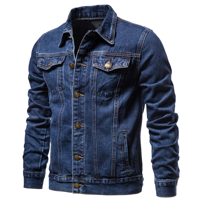 Męska - Kurtka dżinsowa - Klasyczny casualowy styl - Wytrzymały materiał - Ponadczasowy look