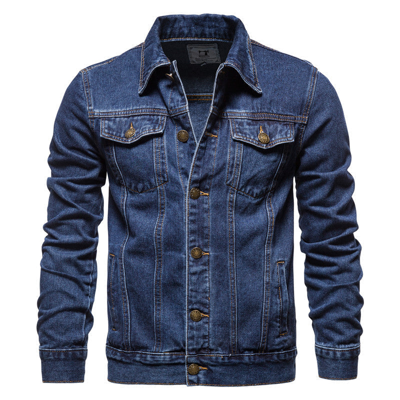 Męska - Kurtka dżinsowa - Klasyczny casualowy styl - Wytrzymały materiał - Ponadczasowy look
