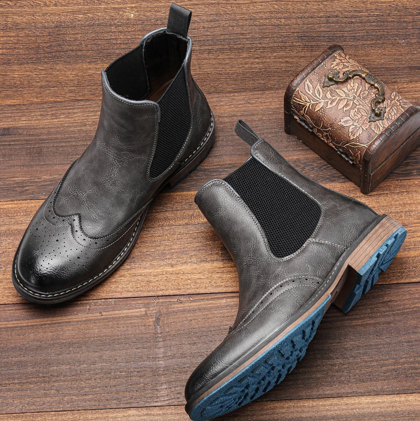 Męskie - Buty skórzane - Lekkimi Materiałów Stylowy design i wygoda - Idealne na każdą okazję