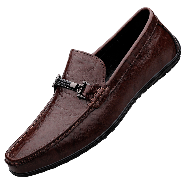 Męskie - Czarne buty wsuwane - Wygodne codzienne obuwie - Stylowy i wszechstronny design