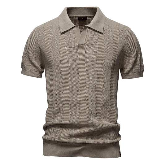 Męska - Stylowa koszulka polo w paski - Wygodna mieszanka bawełny - Casual Fashion na każdą okazję