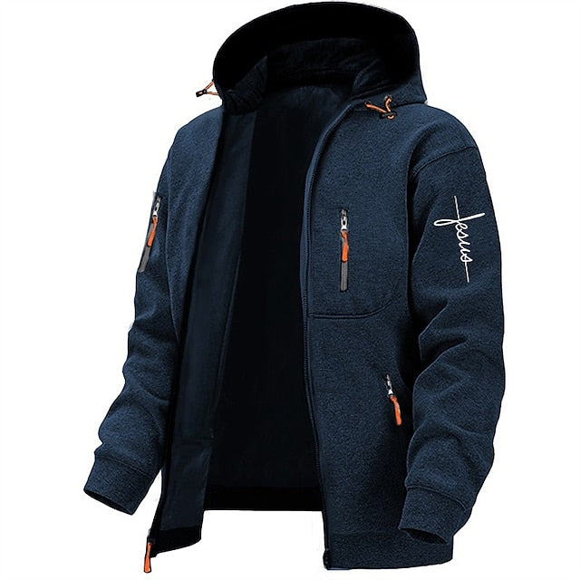 Męska - Bluza z kapturem - Wygodny zamek błyskawiczny - Miękki materiał - Stylowa odzież codzienna